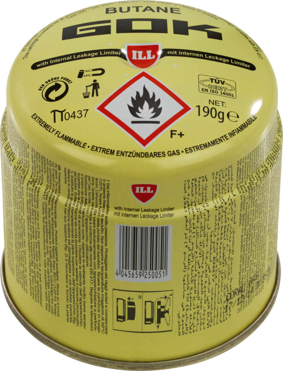 Cartouche butane 190g (à percer) 