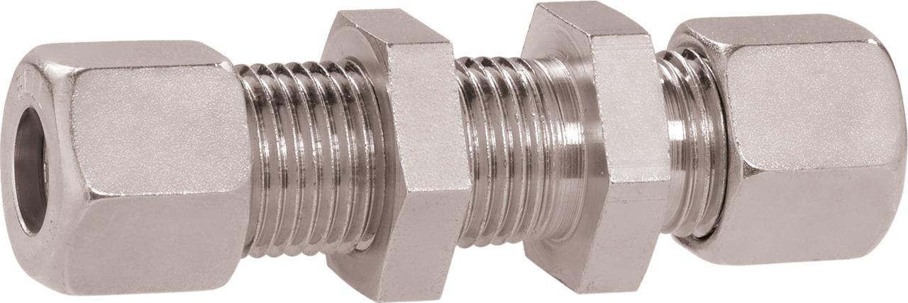 Straight bulkhead compression fitting type SV